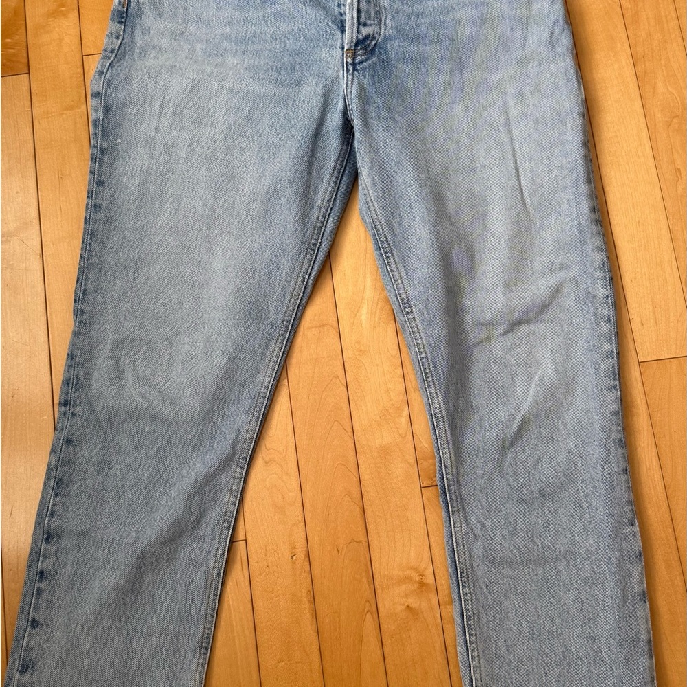 Agolde Womens Riley High Rise Straight Crop